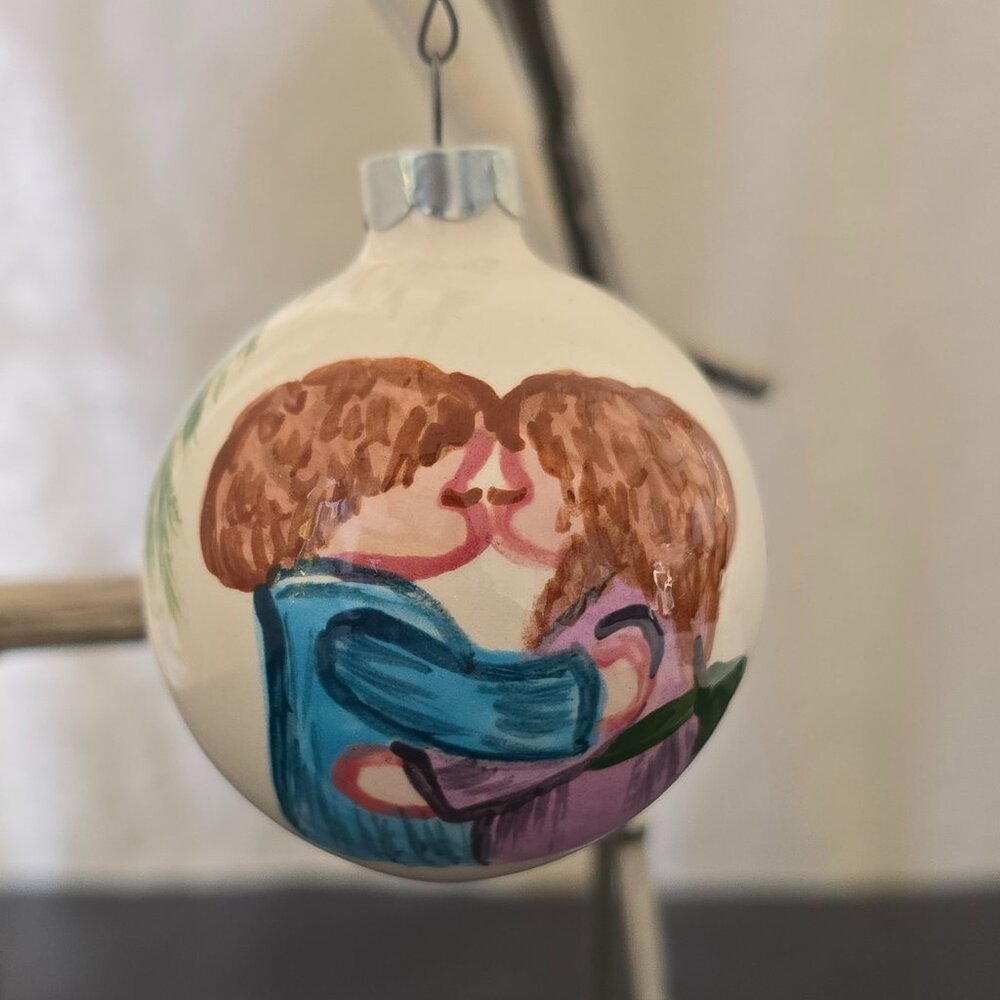 Vintage Suzi Long Hand Made, Hand Painted and Signed Porcelain XMAS Ornament